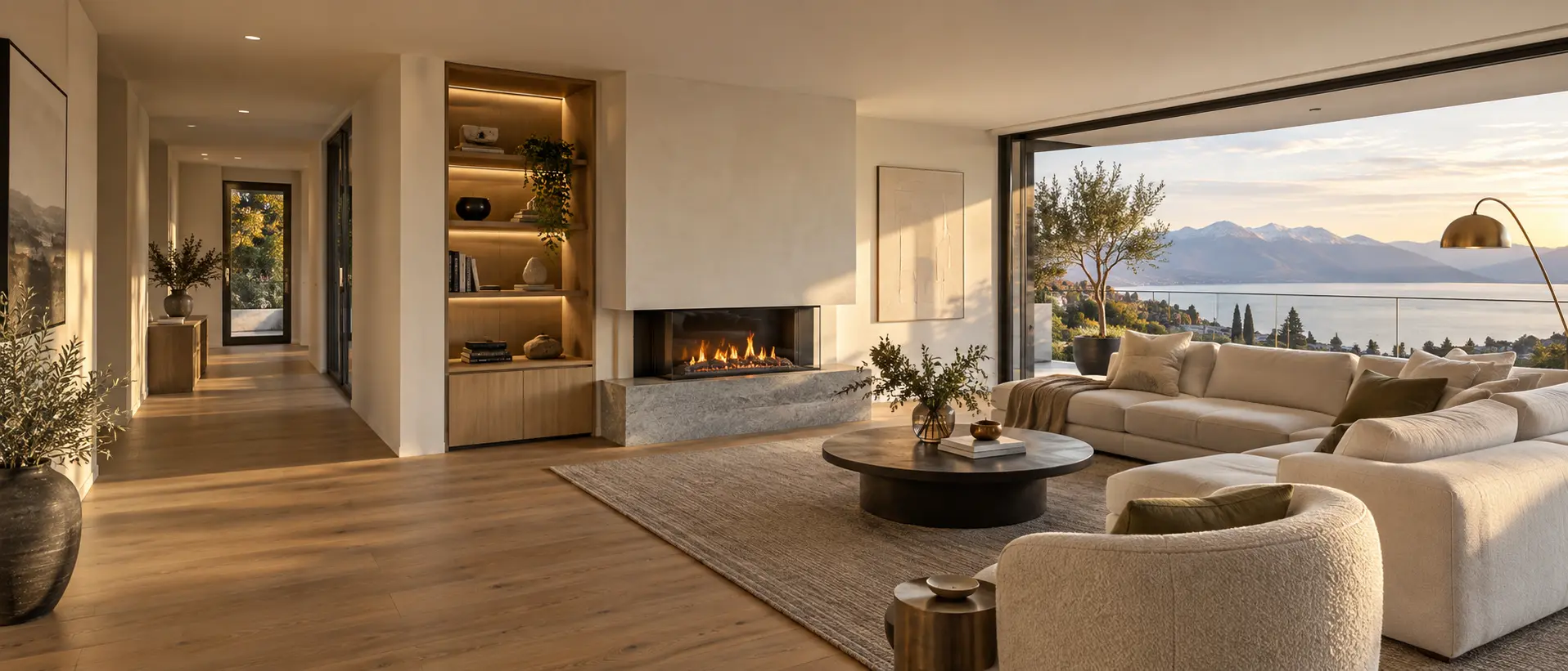Intérieur contemporain illustrant une rénovation avec parquet en chêne